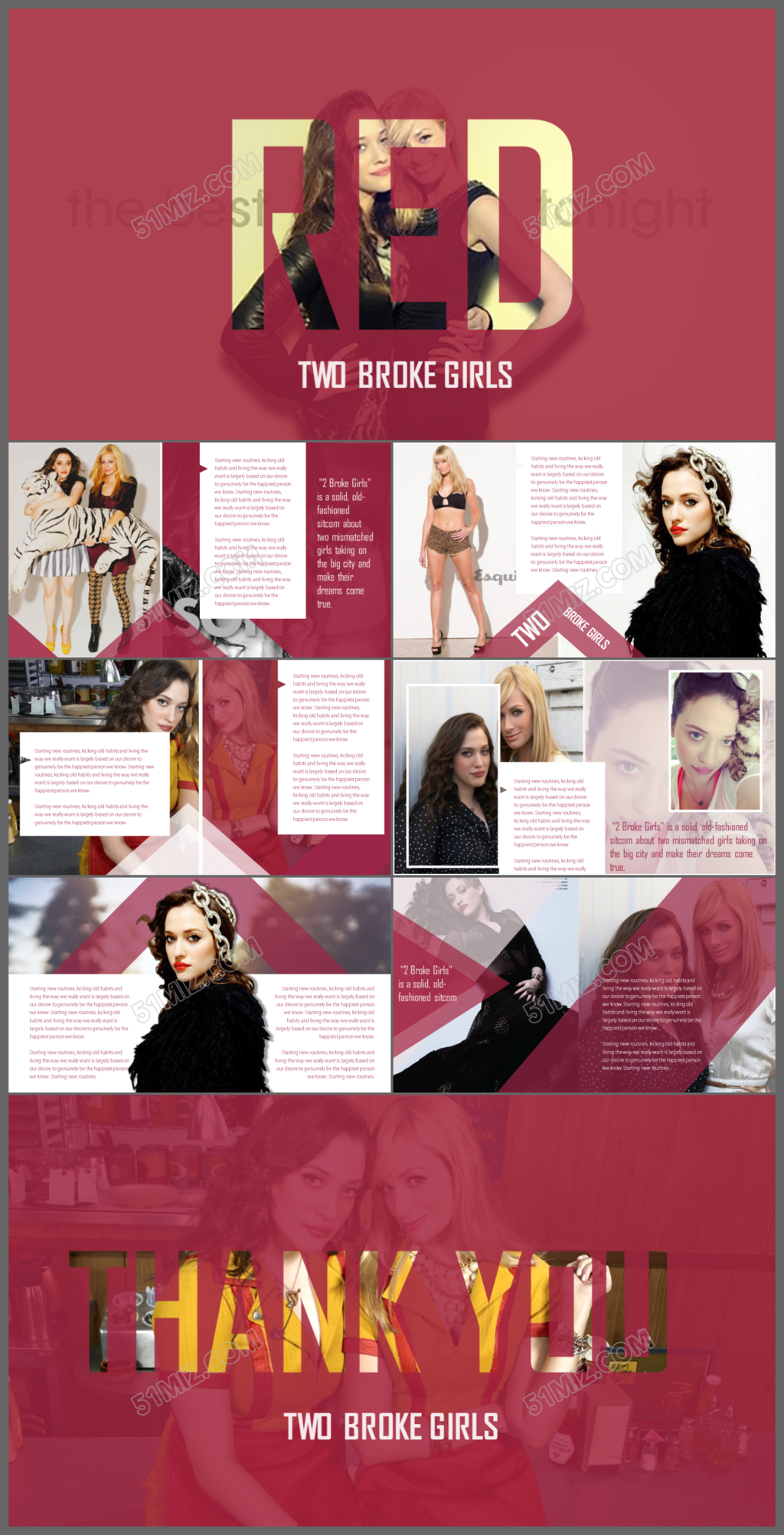 欧美时尚商务红色大气杂志范年终总结汇报PPT模版