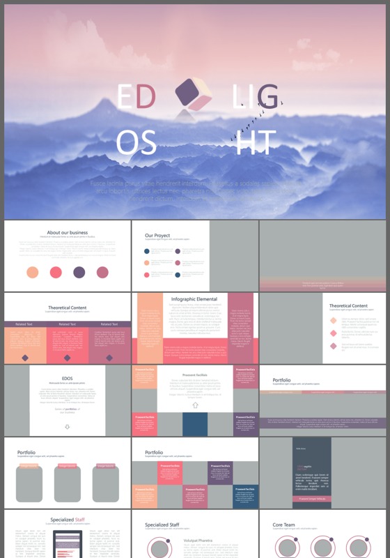 时尚色彩杂志风大气欧美商务ppt模板