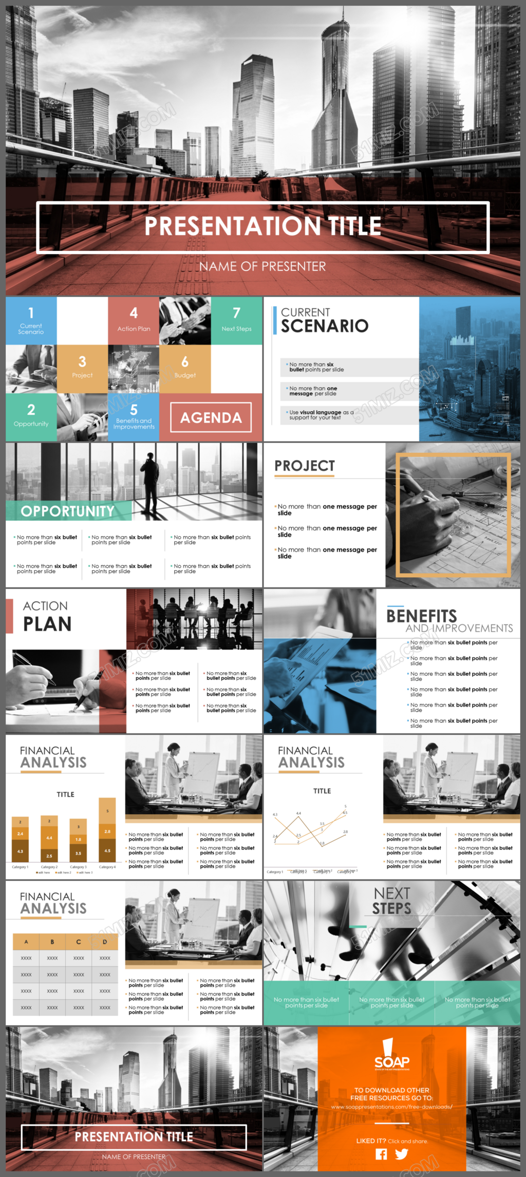 大气欧美风商务年终总结汇报PPT模板