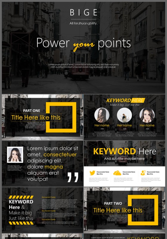 高端欧美风工作总结商业计划PPT模板