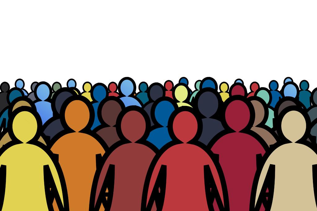 彩色设计抽象拥挤的彩色人群背景图片