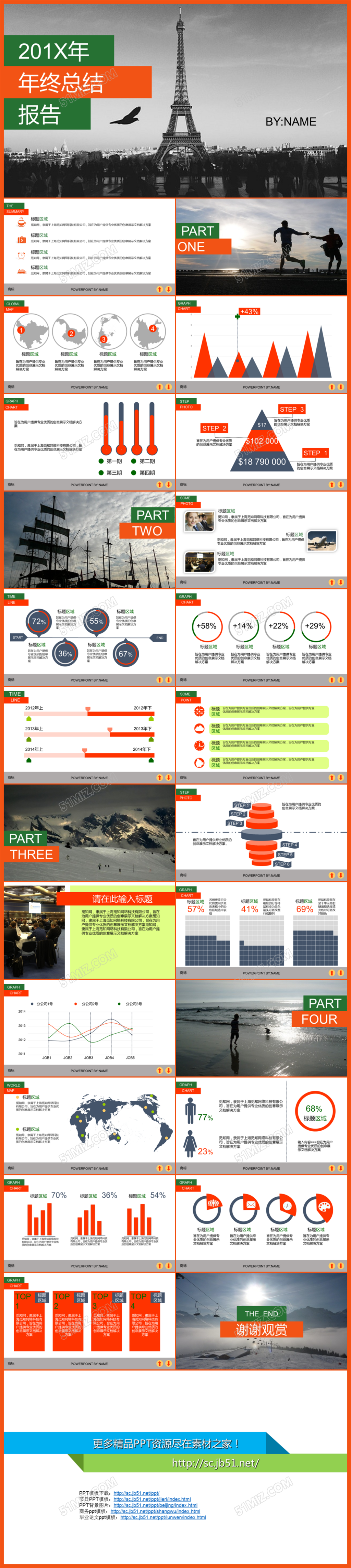 年终总结报告风景通用PPT模板下载