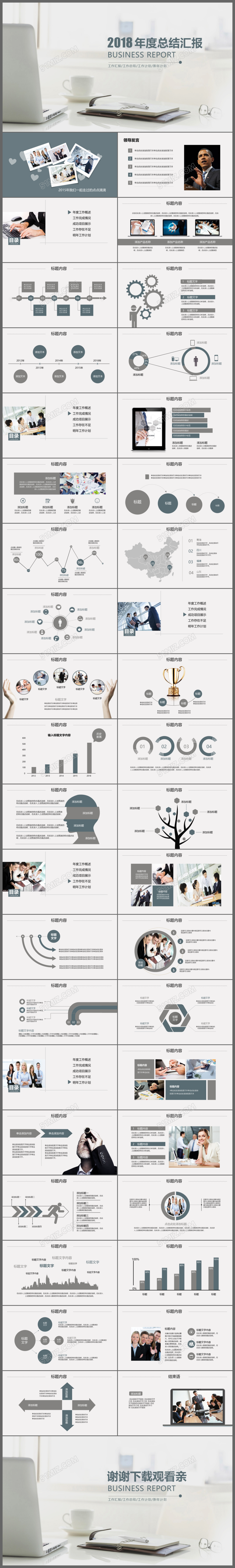 2018工作总结汇报工作计划述职报告ppt动态模板