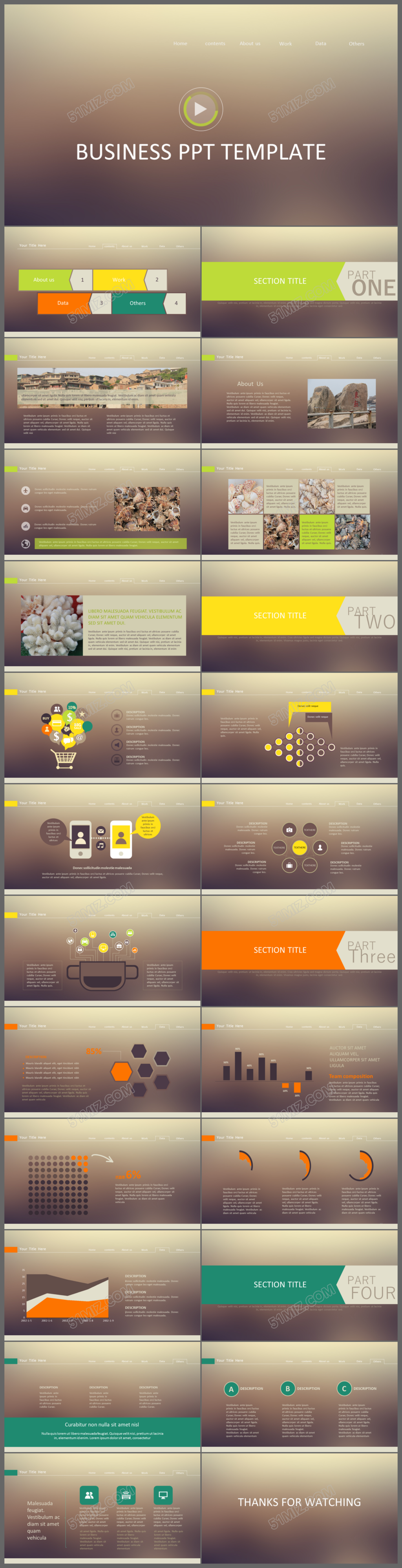 炫丽商务苹果风格动态PPT模板