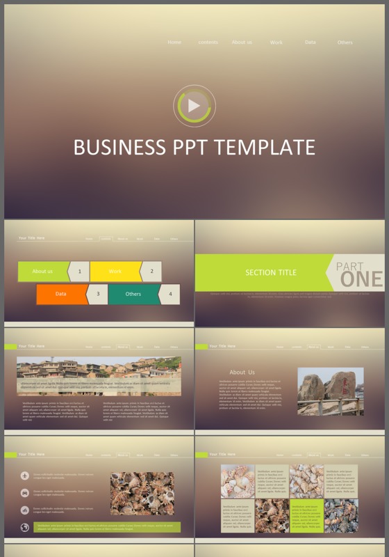 炫丽商务苹果风格动态PPT模板