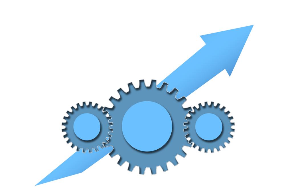 蓝色广告简约大气齿轮背景图片