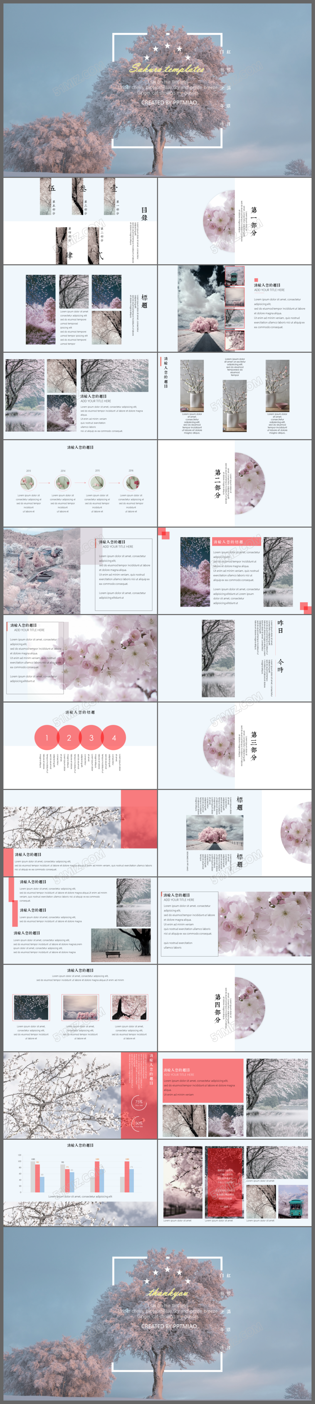 旅游旅行摄影留念电子相册画册照片展示动态PPT模板