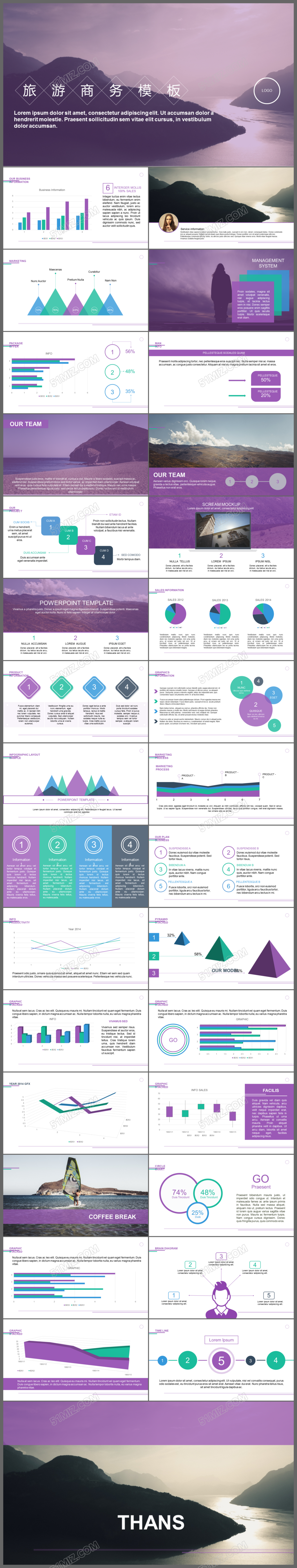 旅游商务大气创意暖色风年度总结计划总结PPT模板