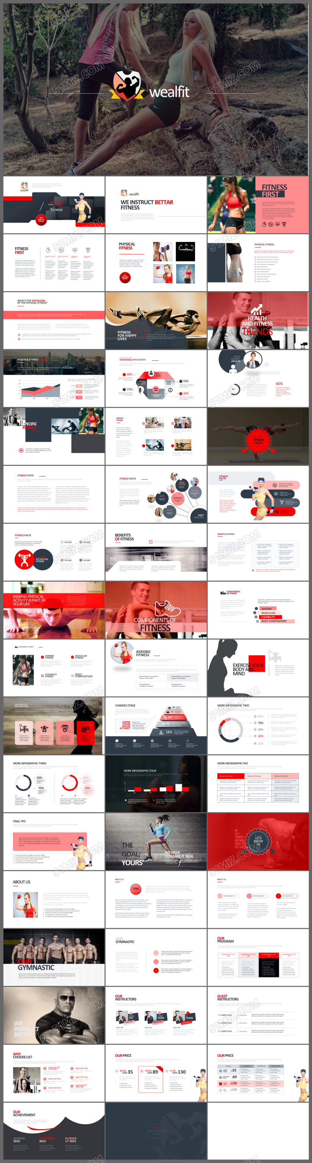 健身运动健身器材健身馆宣传PPT模板