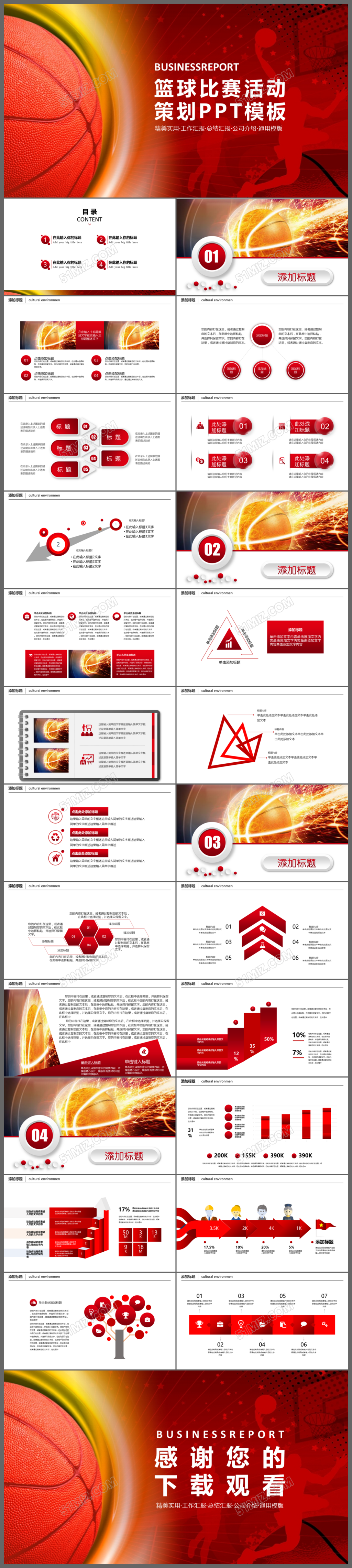 体育营销篮球比赛策划PPT模板
