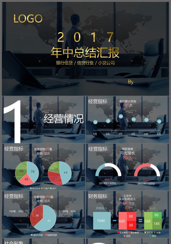 2017金色时尚年终总结汇报PPT模板
