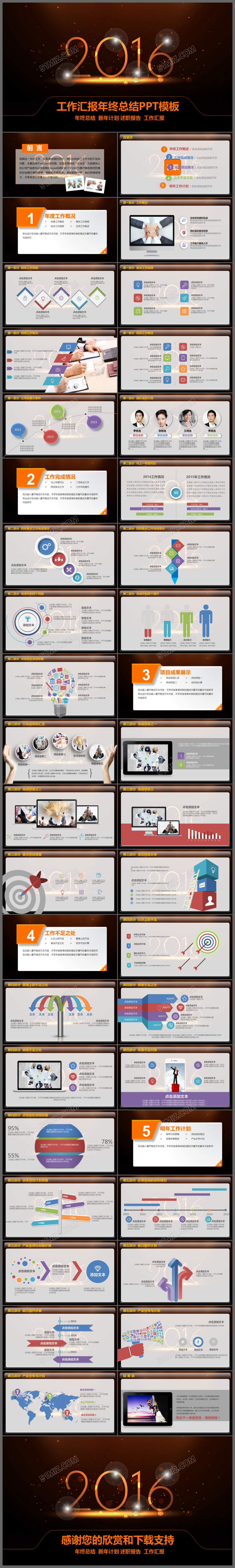 2017炫酷通用商务汇报工作总结PPT模板
