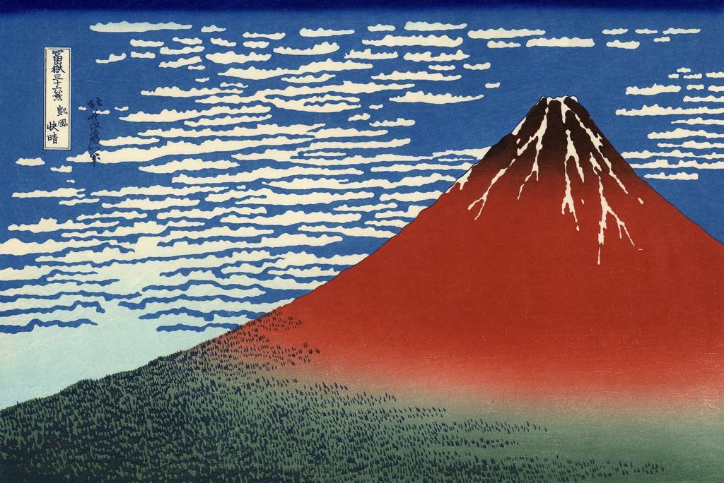 艺术风景日本富士山插画背景图片