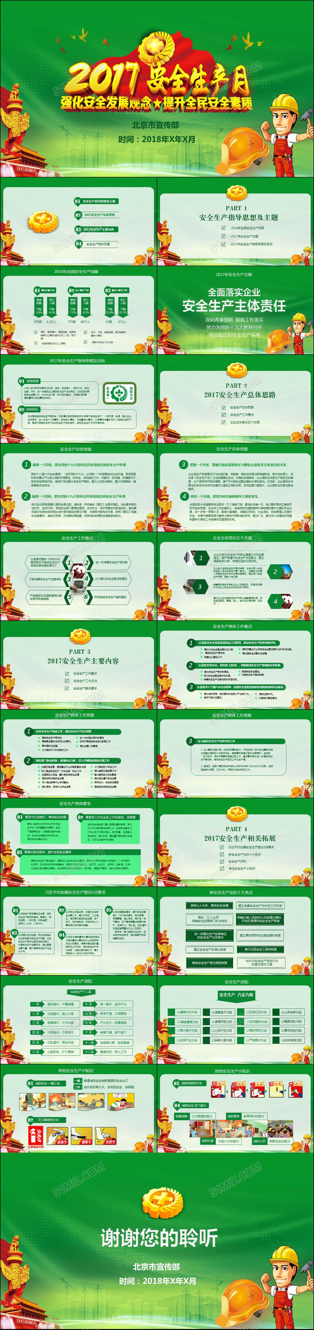 2017安全生产月宣传安全教育PPT