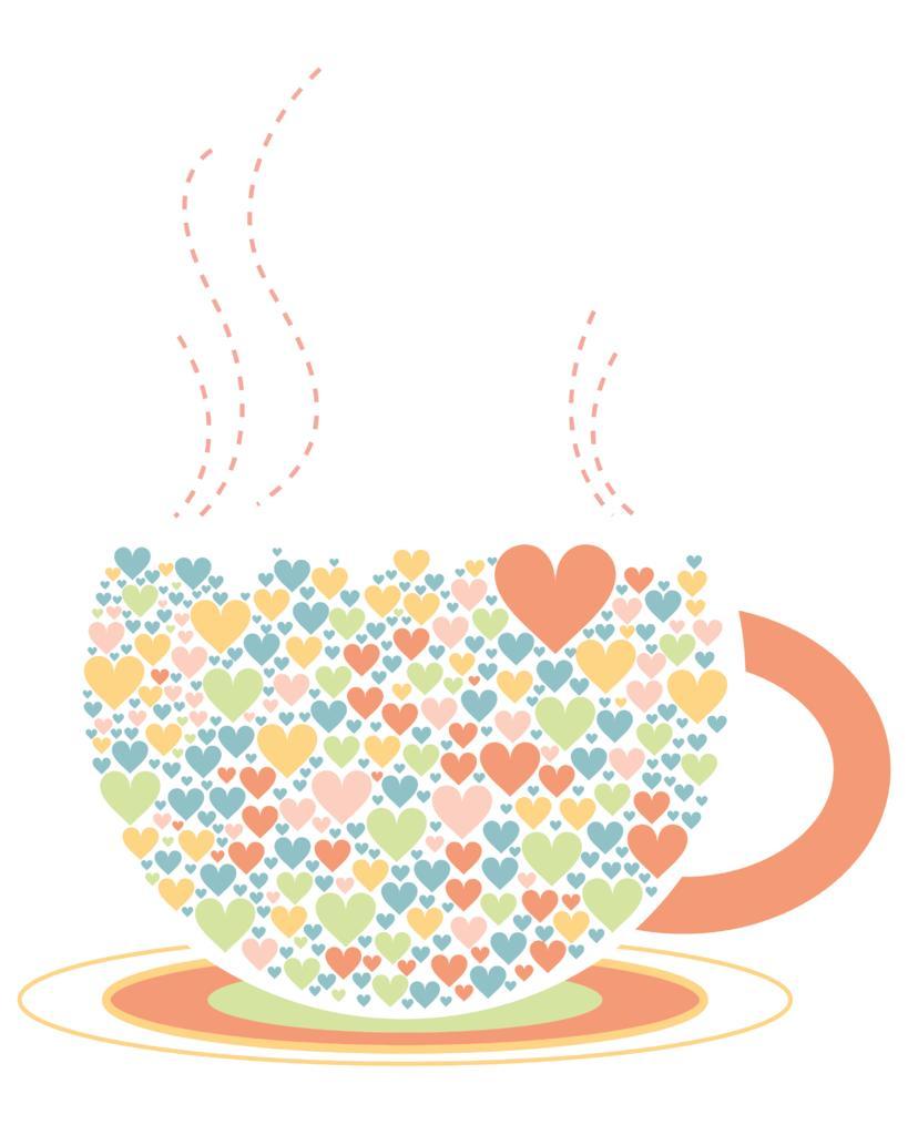 愛心 茶杯 插畫 彩色 png