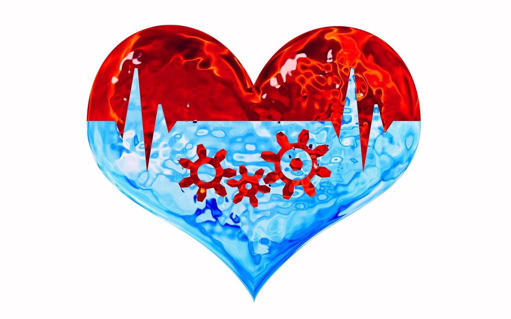 红色医疗健康抽象版工作的心脏背景图片