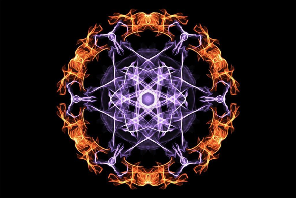 紫色广告神秘六芒星效果宣传背景图片