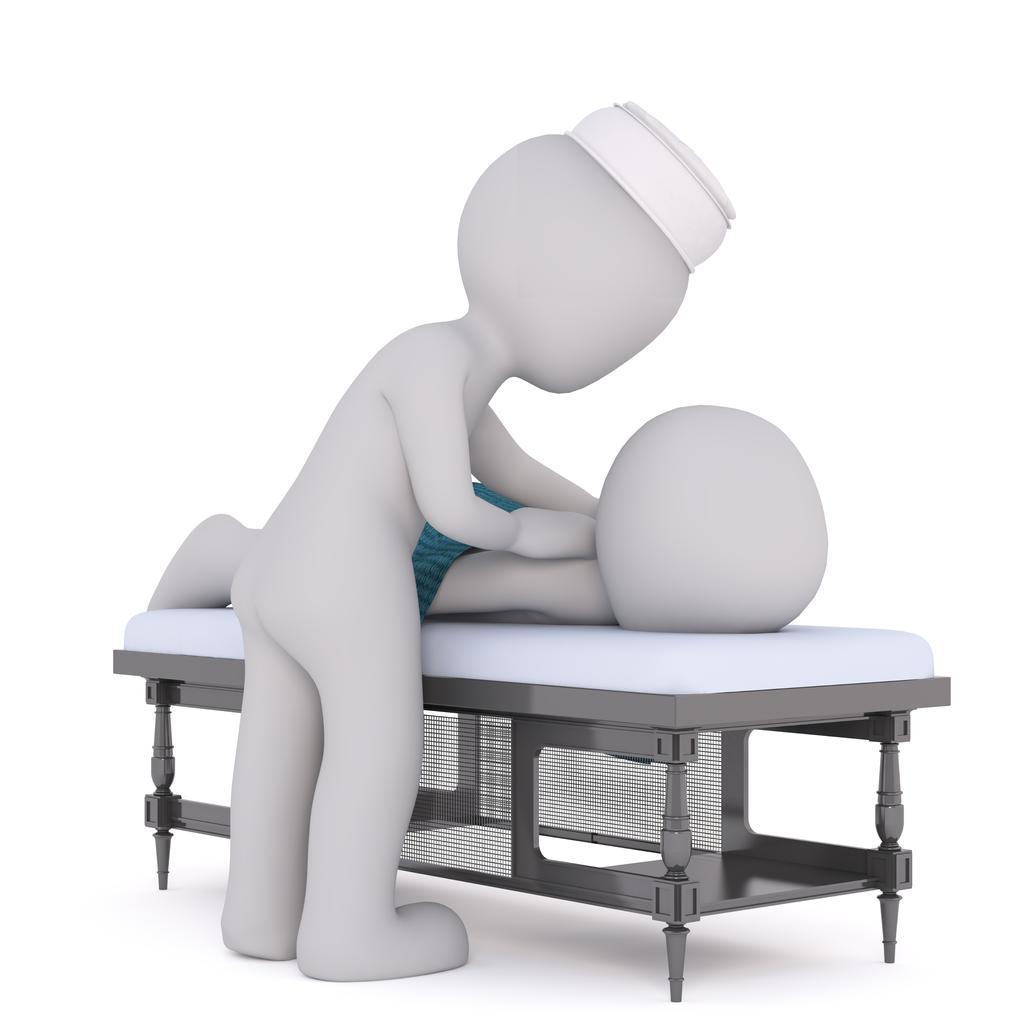 白色医疗简约人形模型病人治疗背景图片