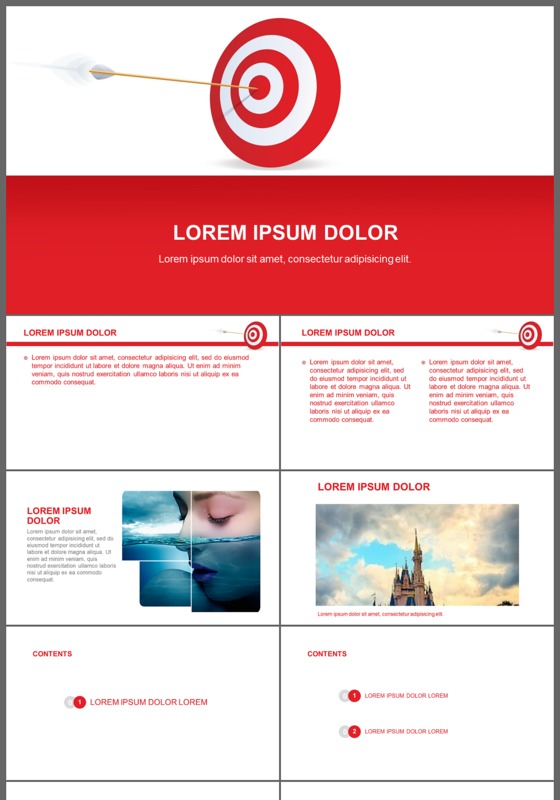 红色商务简约金融风格PPT模板
