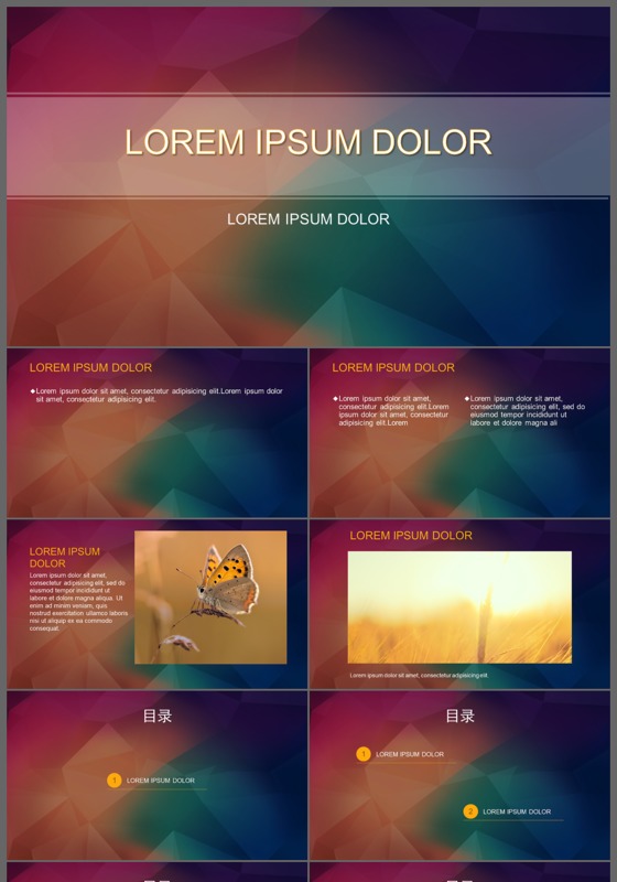 IOS扁平化商务报告PPT模板
