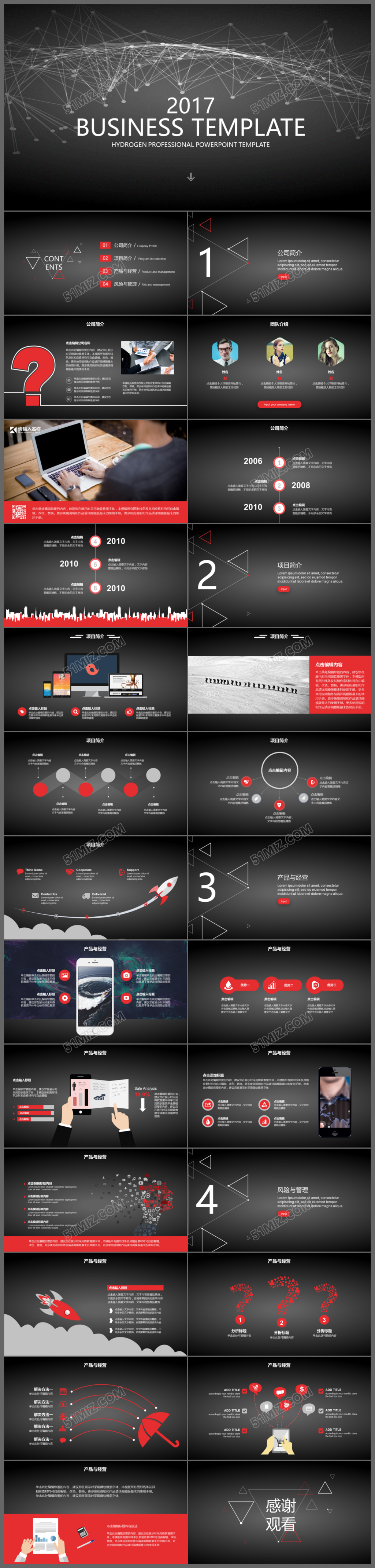 2017简约线条商务动态工作总结汇报PPT模板

