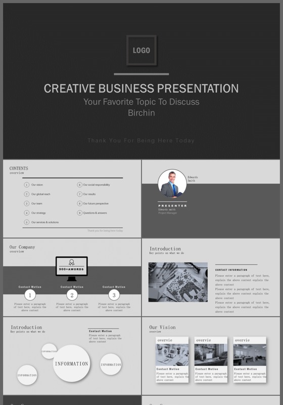 黑色极简商务年终工作报告工作总结新年计划商务汇报ppt模板
