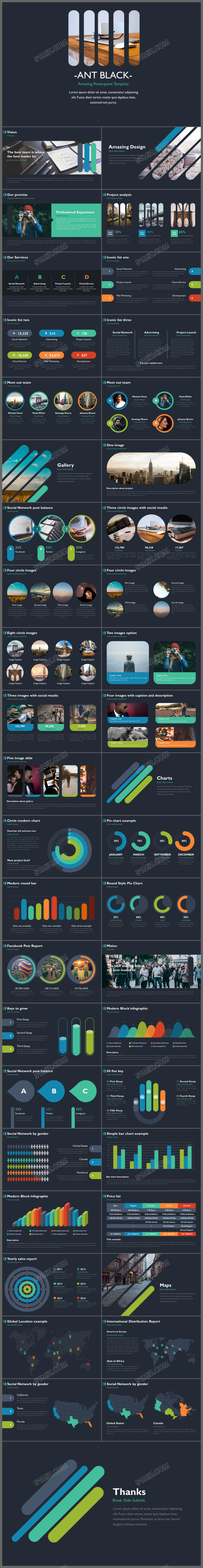 简约个性素雅黑灰办公商务PPT模板
