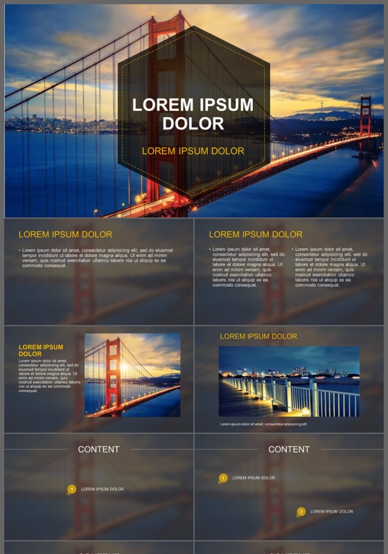 欧美范黑黄商务实用总结汇报竞聘述职PPT模版
