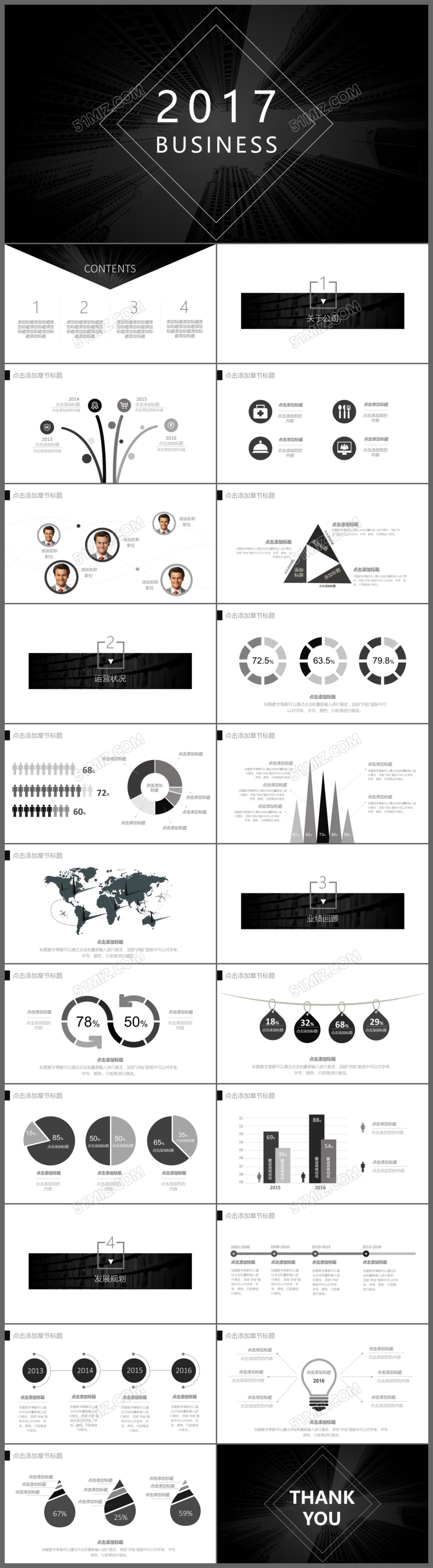 2017黑灰大气工作报告商务汇报述职报告工作总结计划ppt模