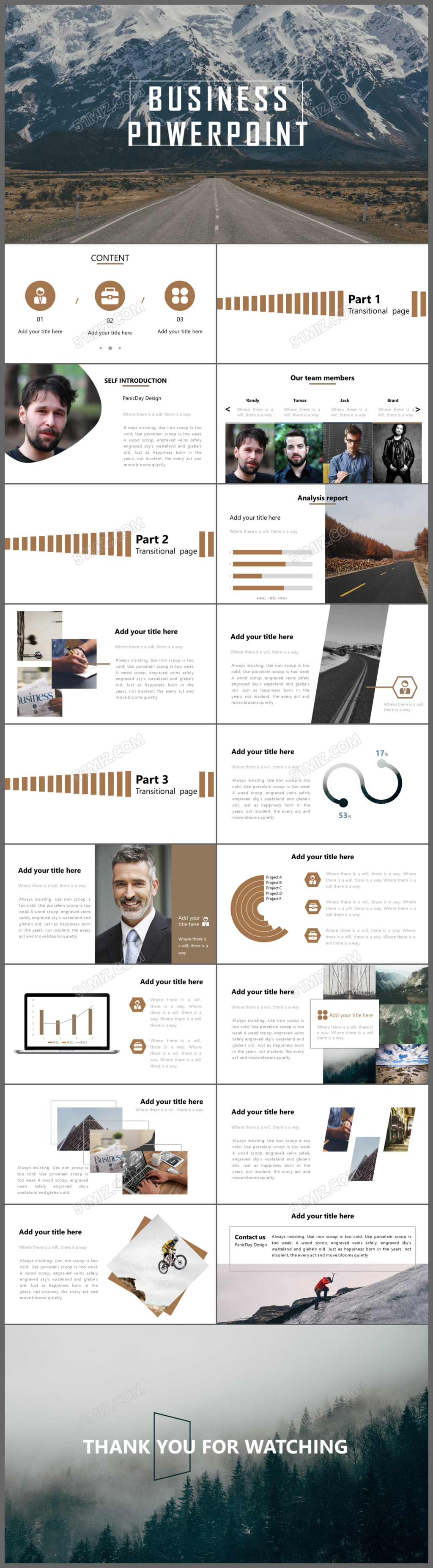 欧美大气扁平商务PPT模板
