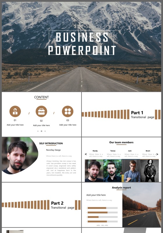 欧美大气扁平商务PPT模板
