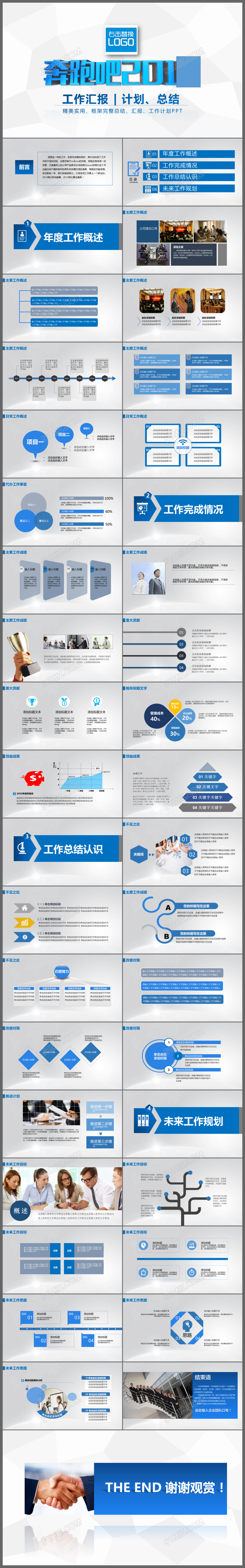 奔跑吧2017工作报告商务述职报告工作总结新年计划ppt模板