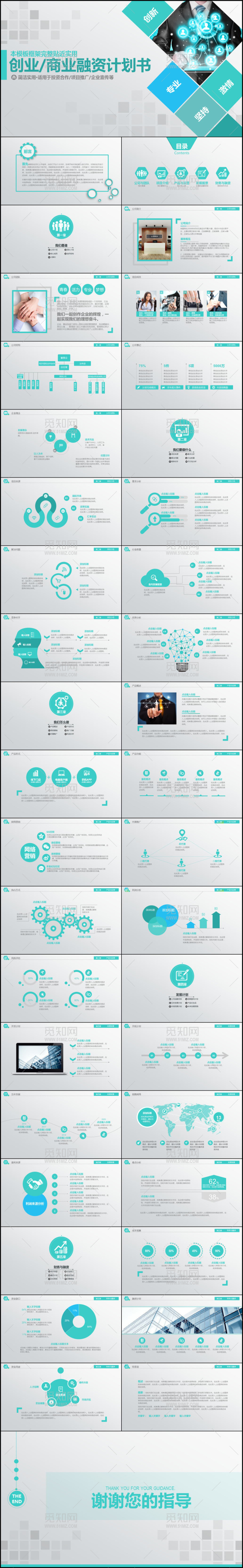 创业融资招商商业计划书PPT模板