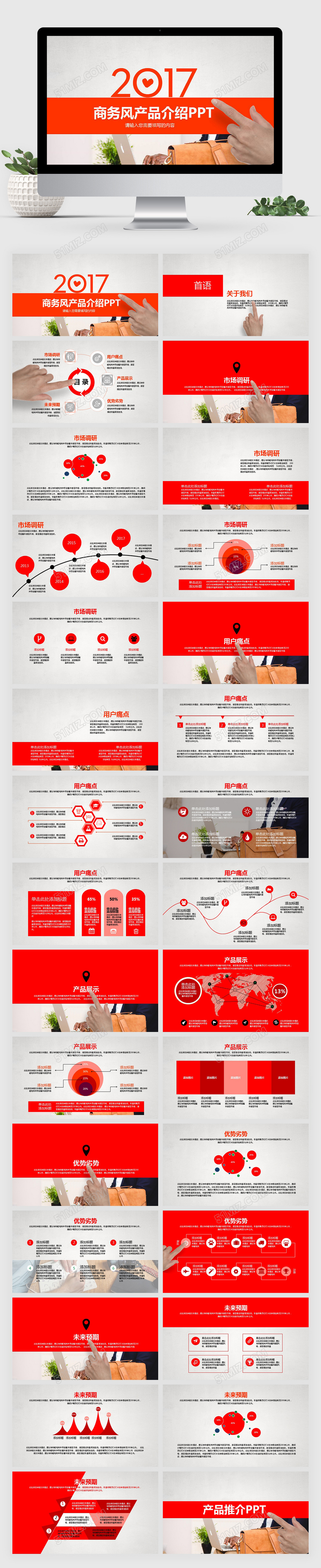 欧美大气企业简介产品宣传PPT模板