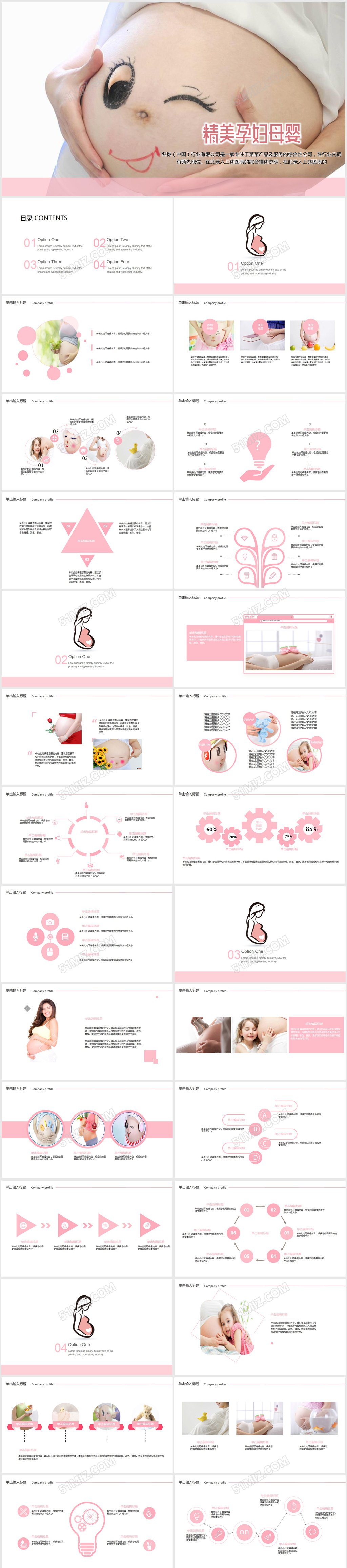 孕妇婴儿用品宝宝幼儿育儿母婴PPT模板