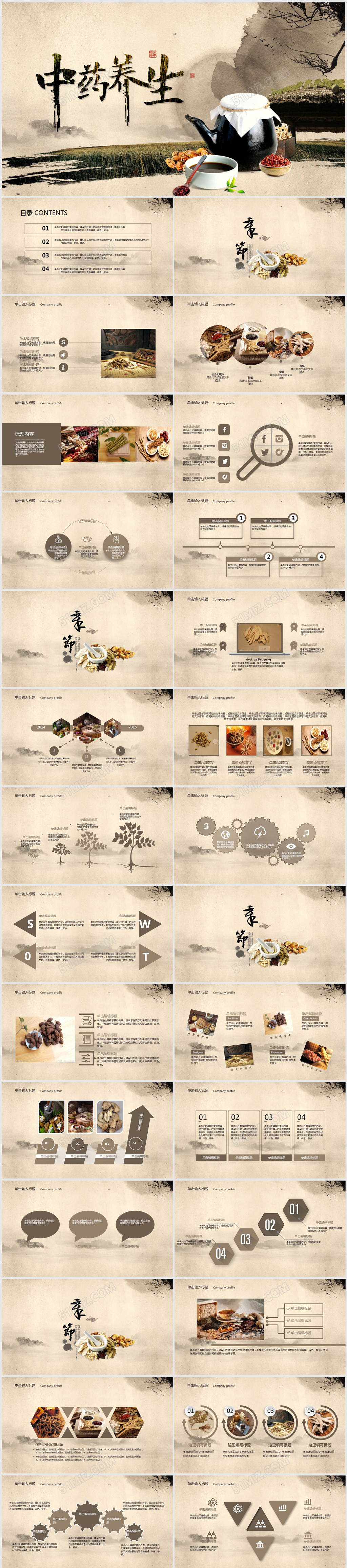 中医养生文化中药药材草药PPT