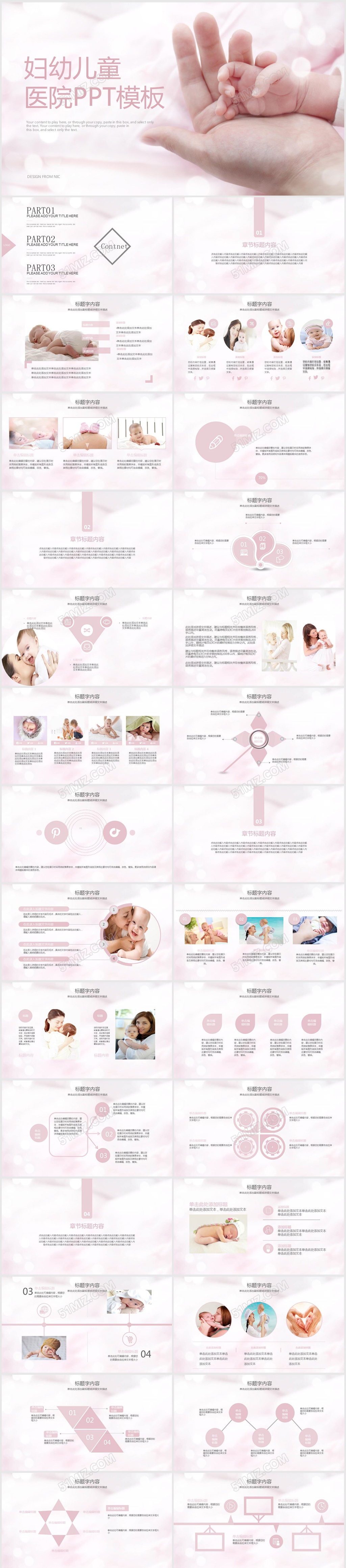 孕妇婴儿用品宝宝幼儿育儿母婴PPT模板