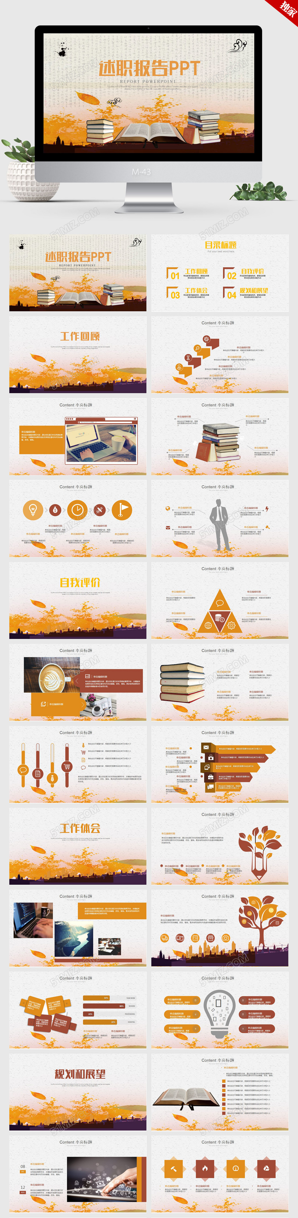 个性时尚简约述职报告ppt动态模板 