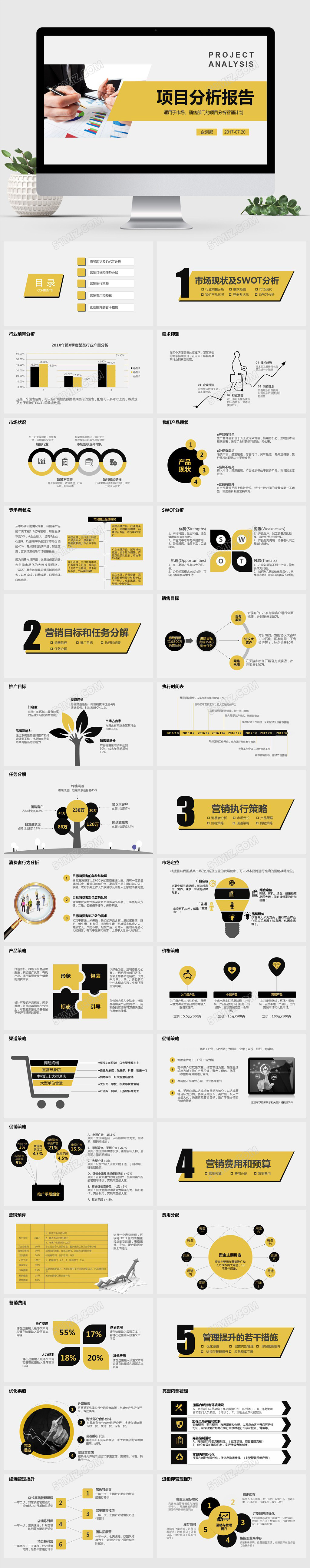 2017年市场投资项目可行性分析报告PPT模板