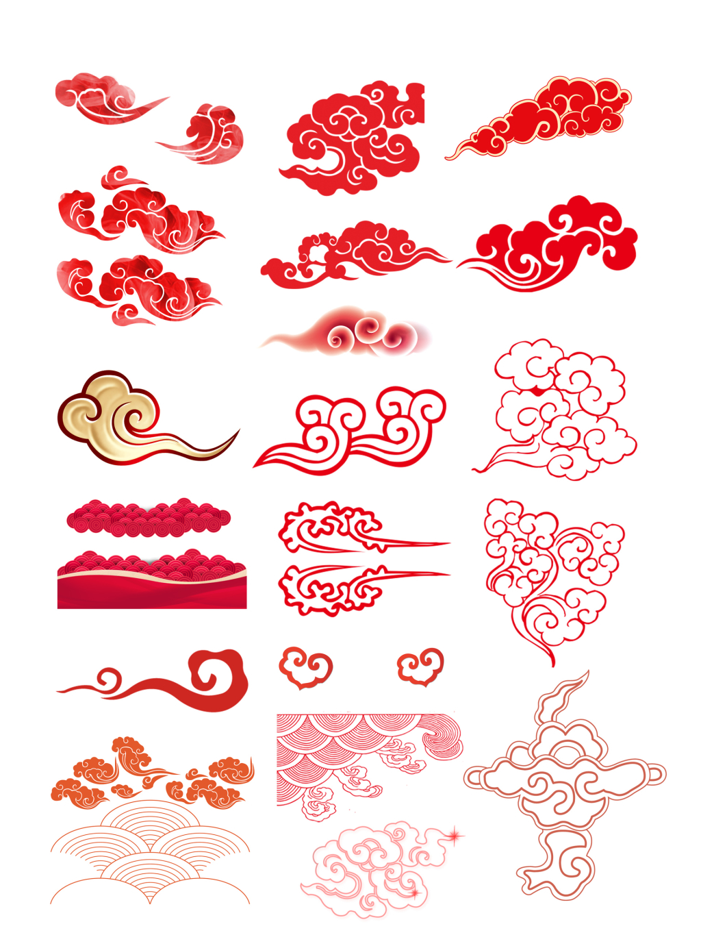 21款中国风节日祥云免扣png素材