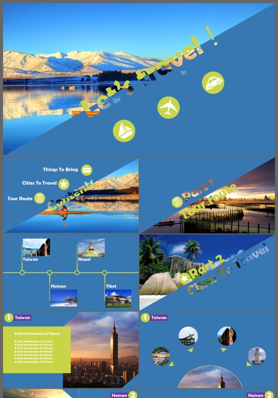 2018蓝色大气欧美商务工作总结新年计划动态PPT模板
