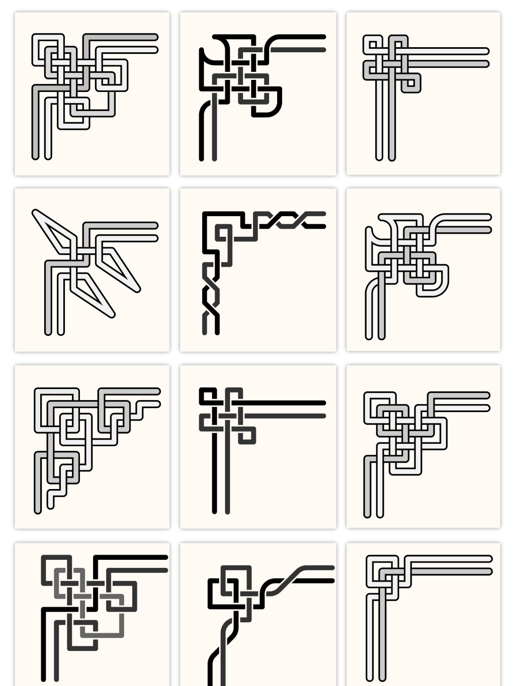 12个装饰花边花纹png素材