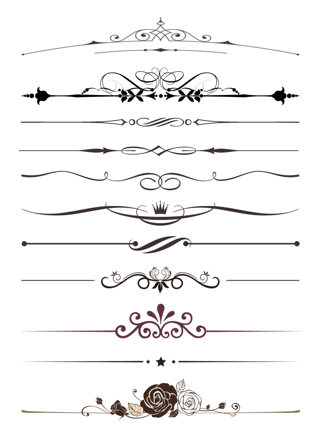 11个欧式复古花纹png素材