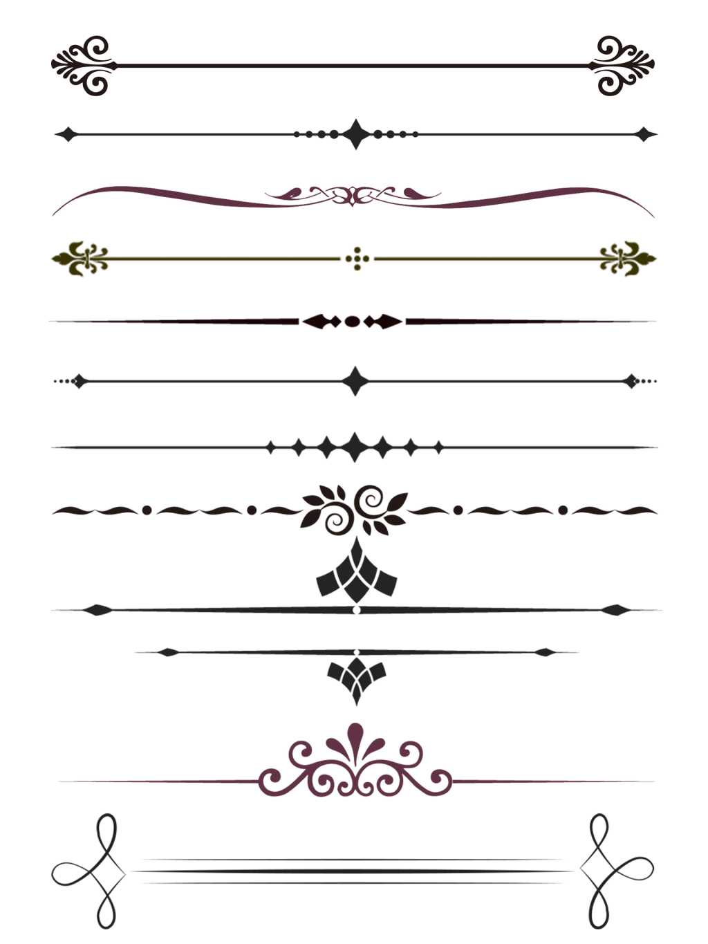 11个欧式花纹分割装饰png素材