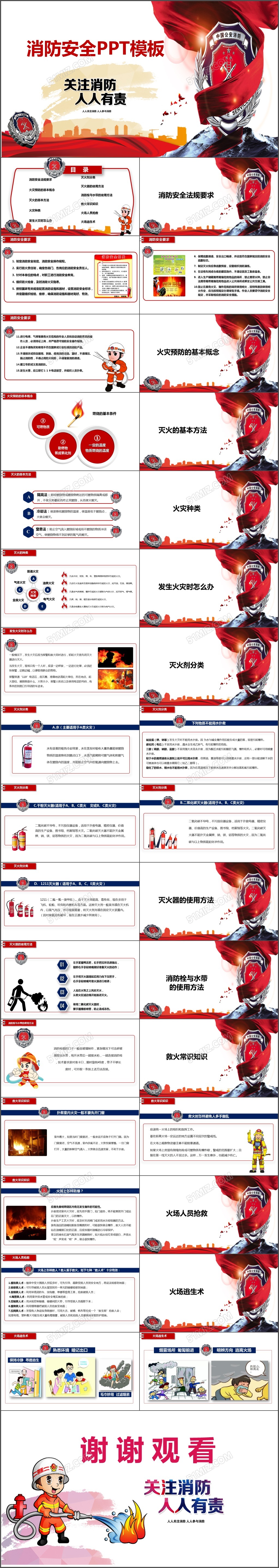 大气消防培训安全知识培训PPT模板
