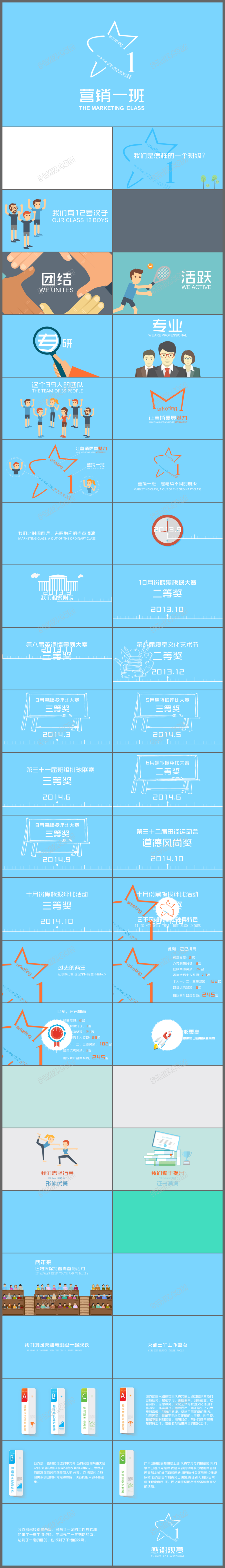 卡通扁平化购物节营销策划方案PPT动态模板
