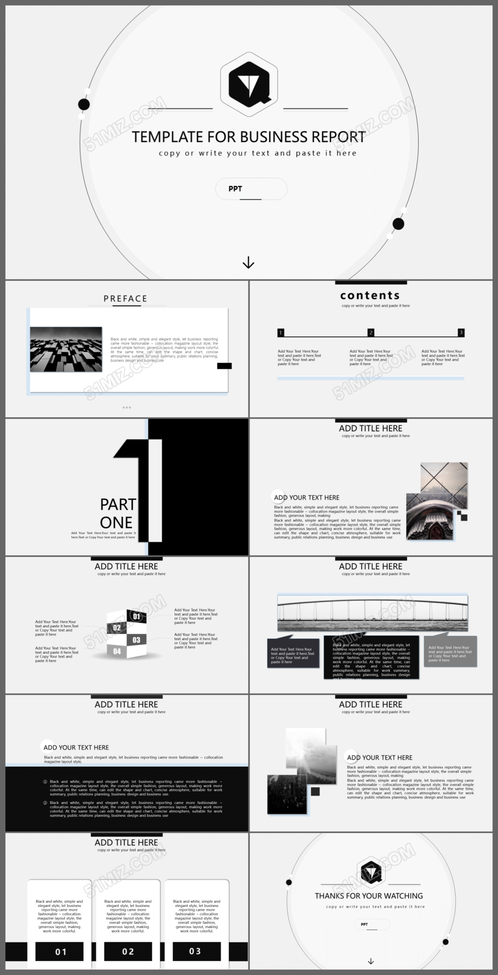 简约线条设计季度述职商务汇报新年计划商务通用ppt模板
