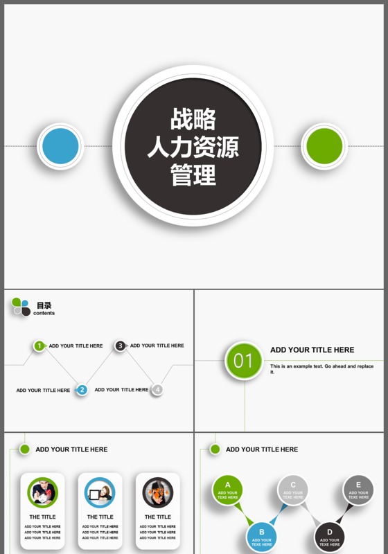 创意简约微粒体战略人力资源管理课件PPT模板
