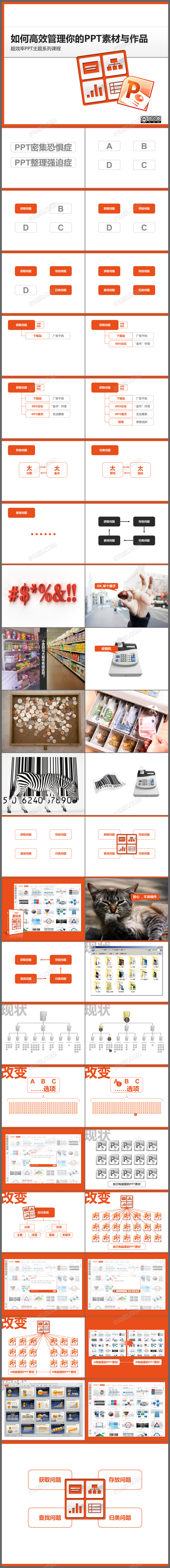 创意立体背景如何高效管理你的PPT素材与作品教学策划案教学培