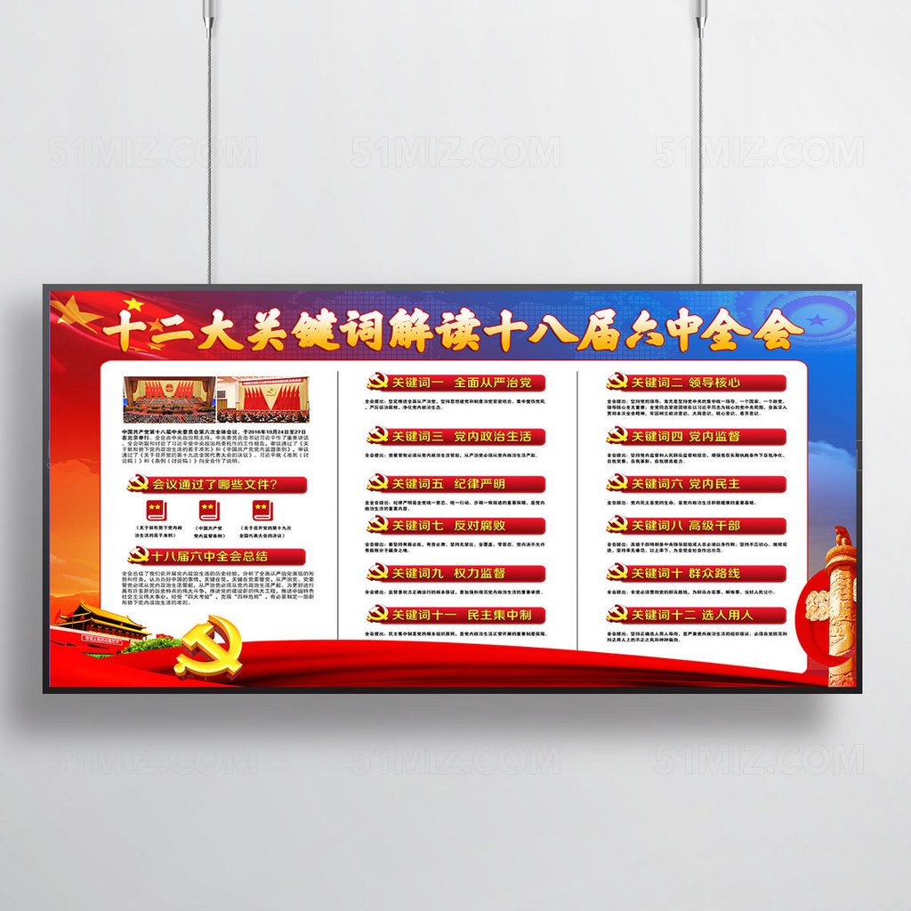 解读十八届六中全会展板